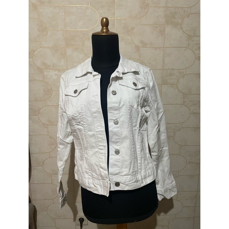 jacket putih hnm h&m preloved second