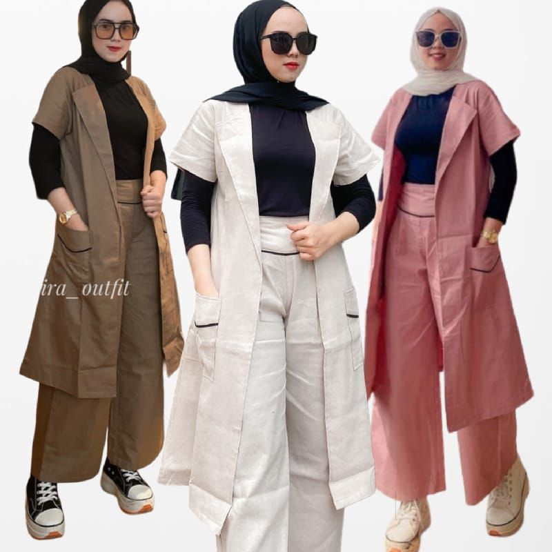 Stelan set kulot FahiraOriginal set wanita kekinian setelan Muslim