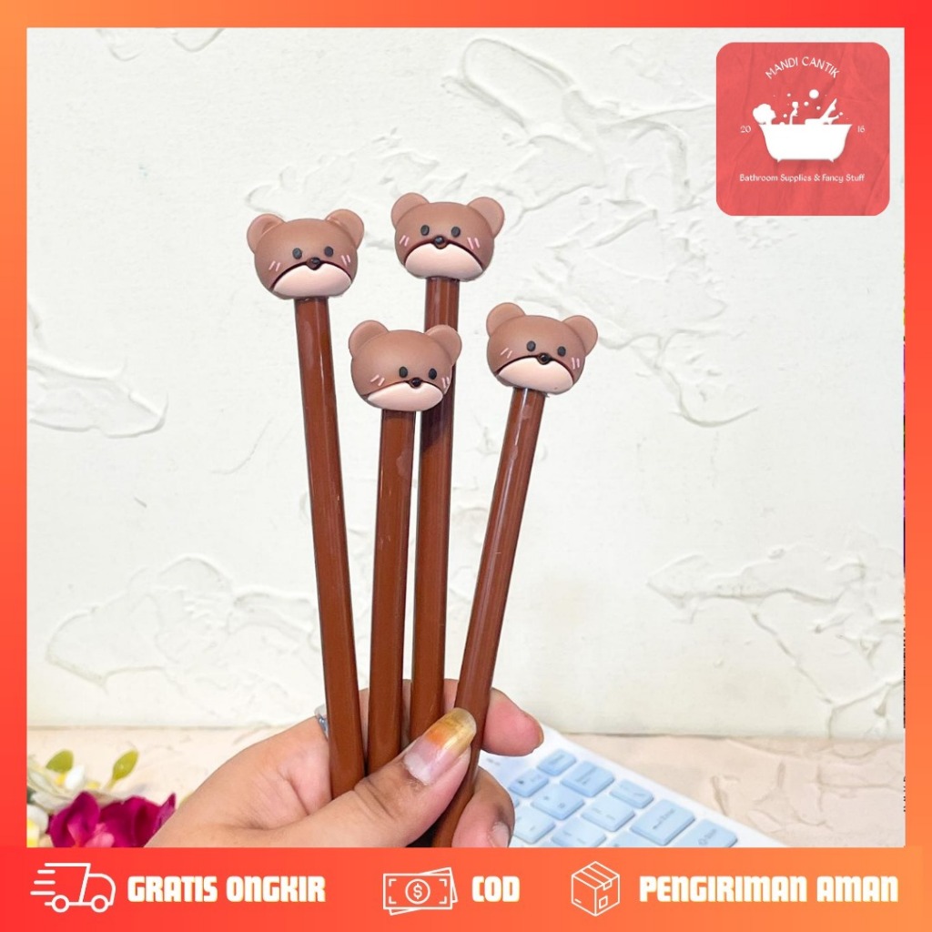 

PULPEN GEL BERUANG COKLAT PGK-1633 PEN PENA ALAT TULIS IMUT KADO UNIK KOREA AESTHETIC COD