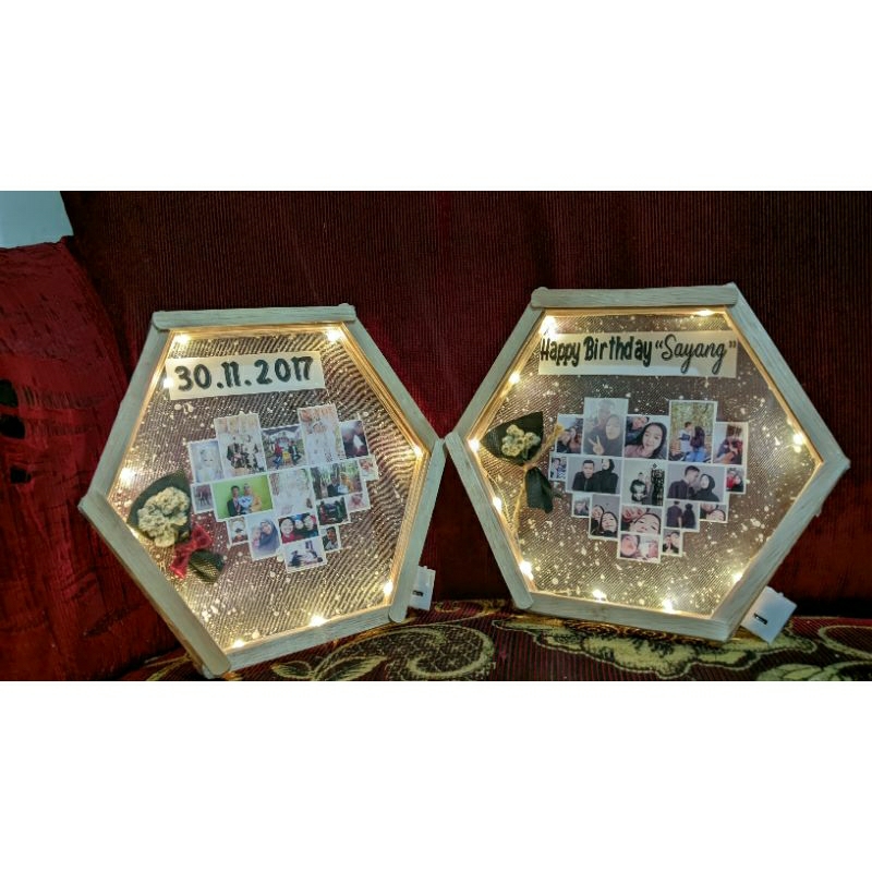 Bingkai stik,bingkai foto cantik, bingkai lampu free box