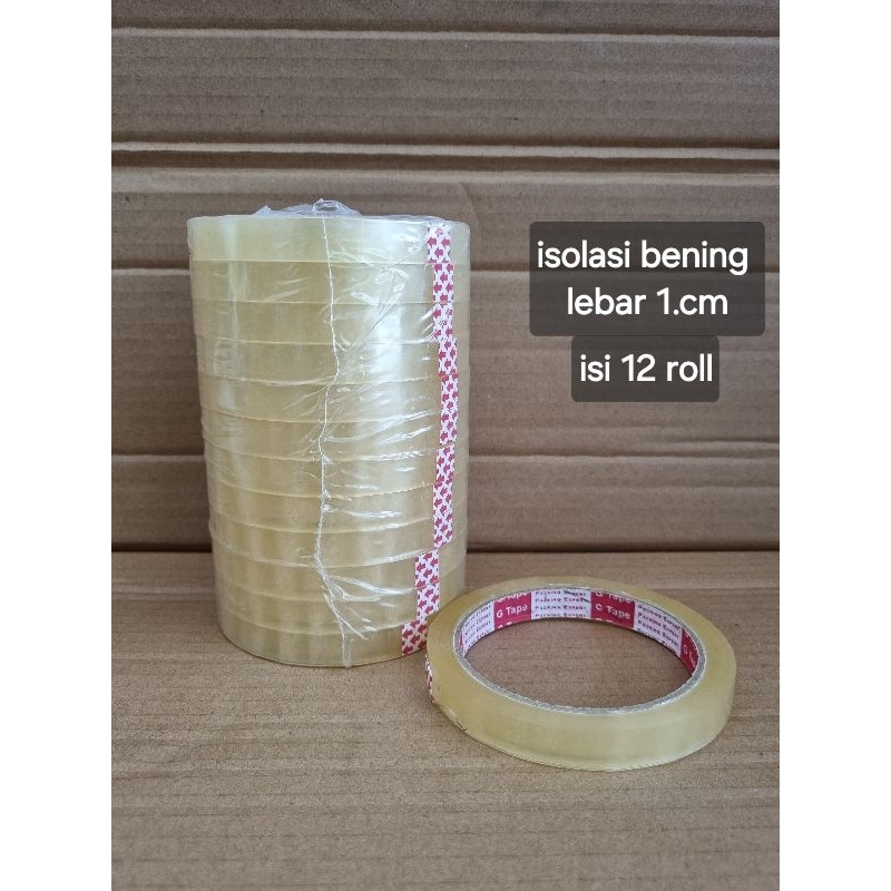 

isolasi bening lebar 1cm paket hemat isi 12roll