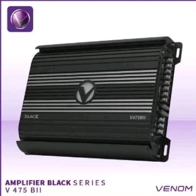 Power Amplifier Venom Black Series 4 Channel V 475 BII - Amplifier 4 Channel Venom Black Series V475