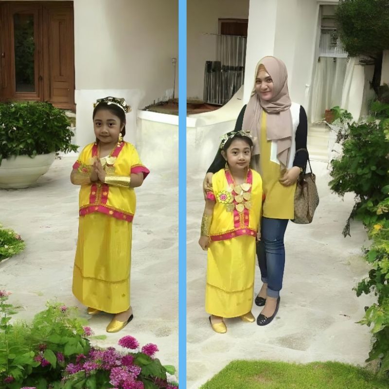 Baju Bodo & Aksesoris Anak TK & SD // Baju Adat Sulawesi  // Baju Adat Bugis // Pakaian Adat Bugis /