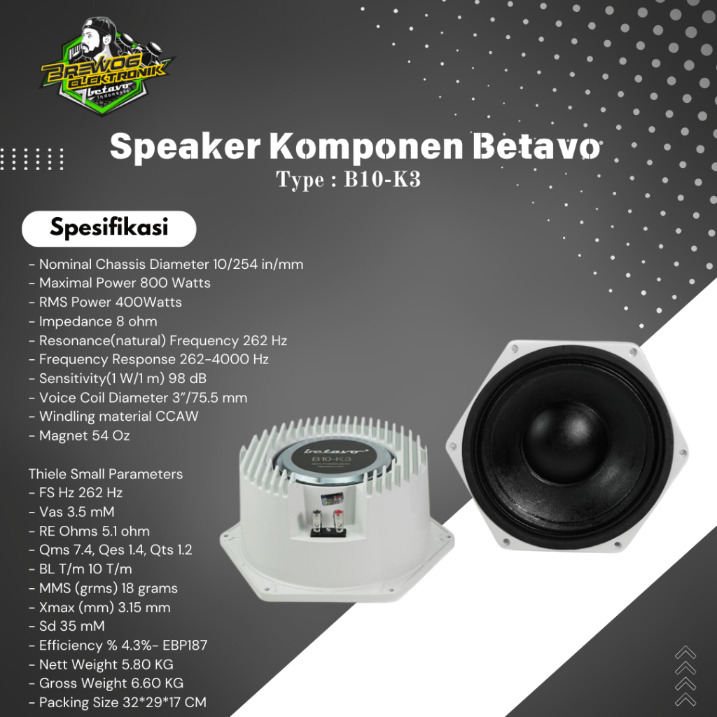 SPEAKER BETAVO B10-K3
