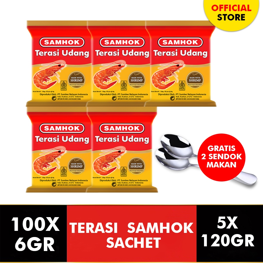 

TERASI UDANG SAMHOK SACHET UDANG ASLI PILIHAN (PAKET 5) FREE SENDOK