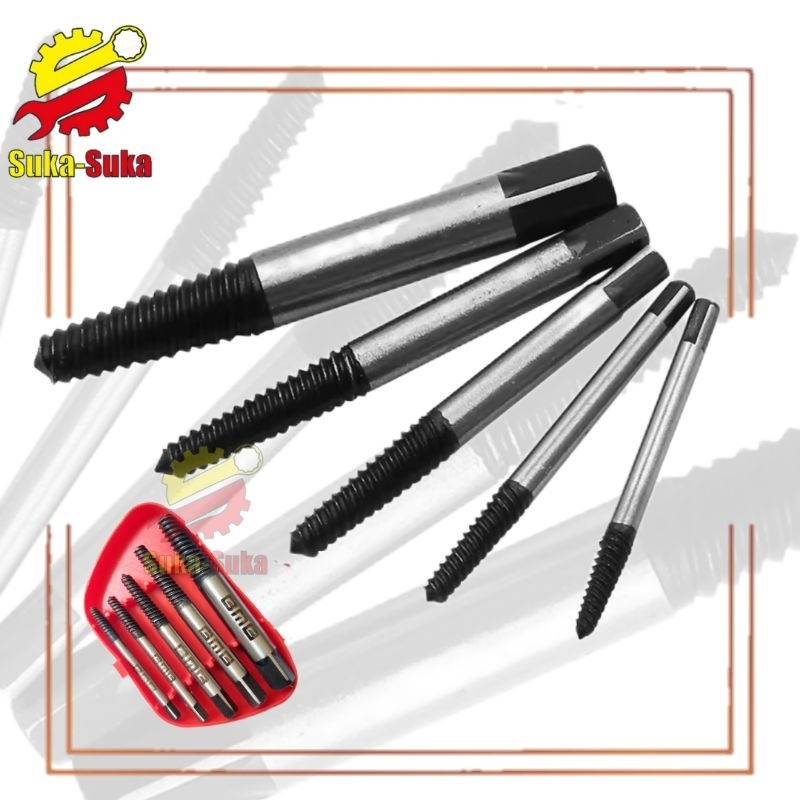 Tab Balik 5pcs Screw Extractor Set Pembuka Baut Patah