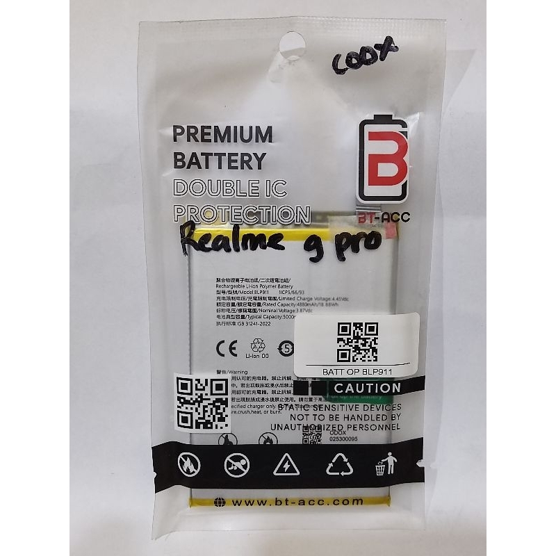 BATERAI REALME 9 PRO/blp911 BT-ACC DOUBLE POWER/ DOUBLE IC
