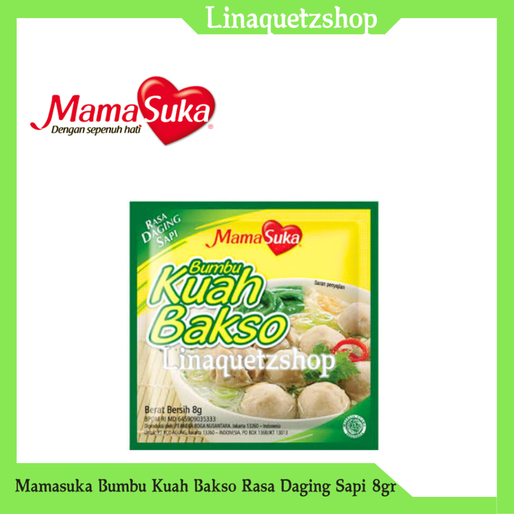 

MAMASUKA Bumbu Kuah Bakso Rasa Daging Sapi 8gr (12 Pcs)