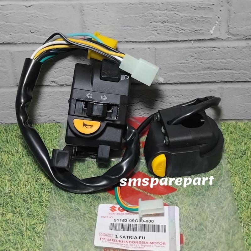 saklar holder set kiri kanan tombol sen - dim - klakson - stater motor suzuki satria fu 150 new