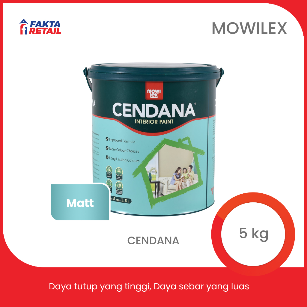MOWILEX CENDANA INTERIOR PUTIH (0001) 5KG - CAT TEMBOK