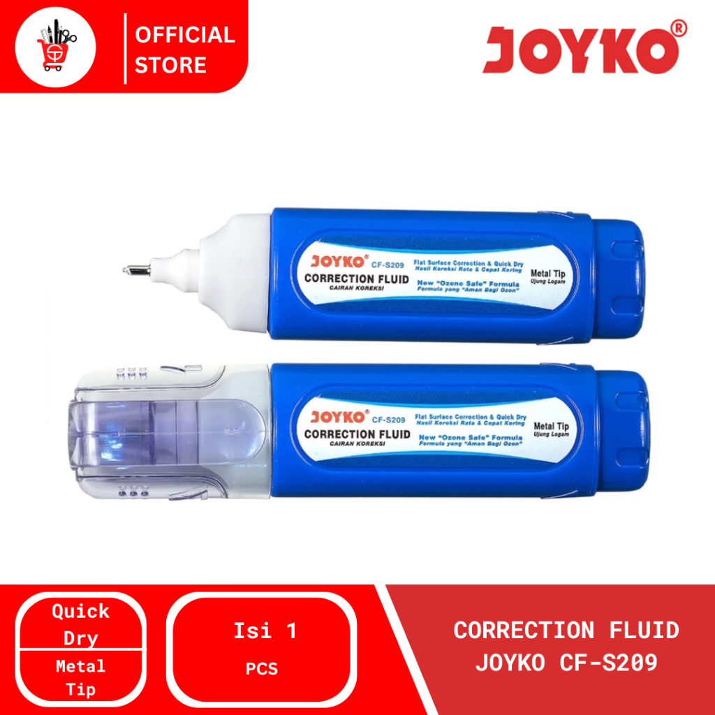 

Correction Fluid Joyko CF-S209 - Tip Besi, Cepat Kering, 20ml - Penghapus Tinta Berkualitas (1 PCS)