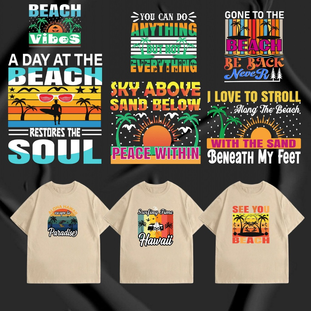 

SABLON STIKER DTF UKURAN 19CM TEMA BEACH & SUMMER