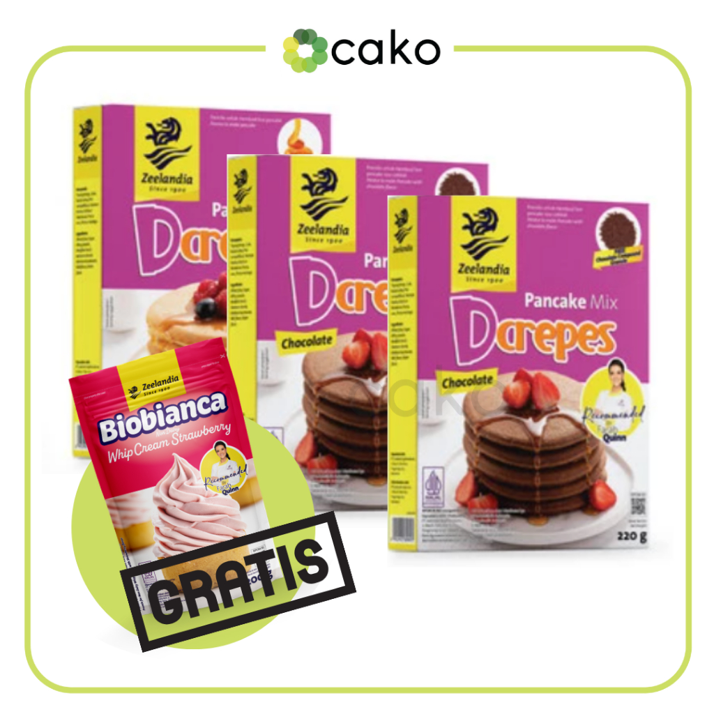 

!! PAKET BUNDLING ISI 3 !! Pancake Mix D'Crepes GRATIS BioBianca WhipCream Strawberry