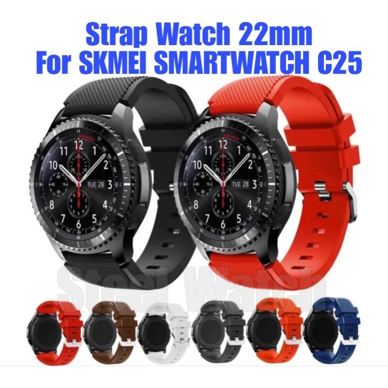 Strap Watch 22mm SKMEI Smartwatch C25 Tali Jam Tangan Silikon Rubber