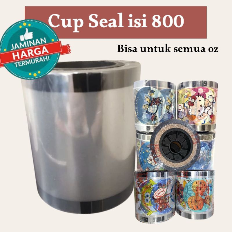 Cup Seal Motif Isi 800pcs Plastik segel Minuman Cup Sealer Cup Seal Coffe Shop Cup Seal Polos Minuma