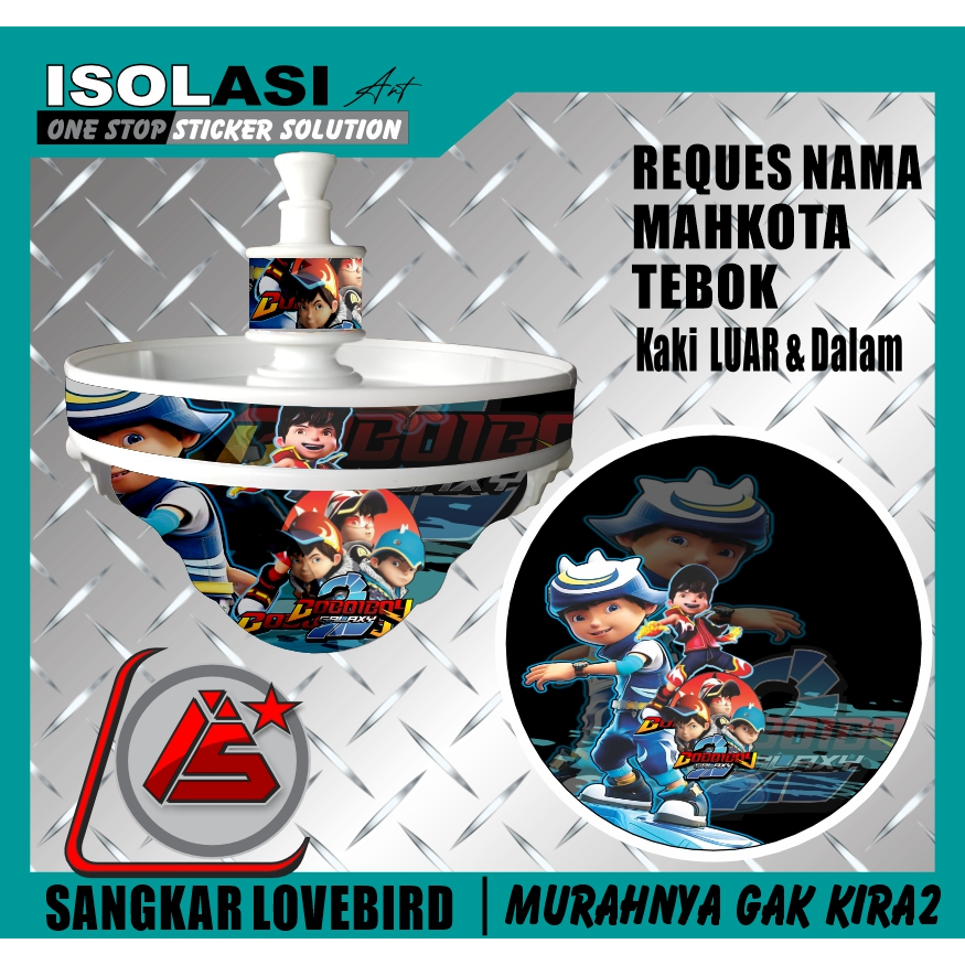 Stiker Sangkar Burung Lovebird - Decal Tebok Love Bird Kandang Bulat