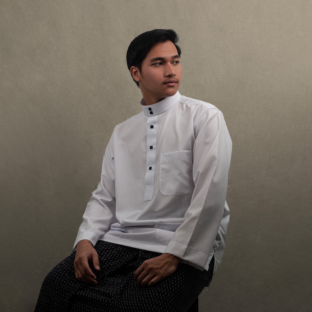 Cuci Gudang Takwa Kurta Koko Melayu Polos Lengan Panjang Cotton FD