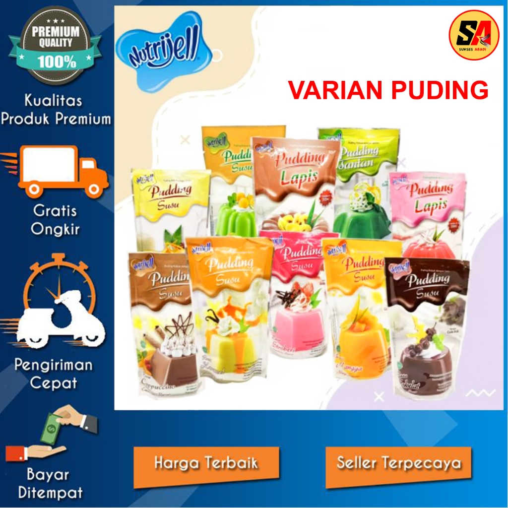 

Nutrijell Puding Susu / Pudding Lapis / Jelly Agar - Agar All Varian