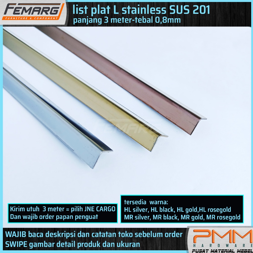 list plat L stainless FEMARG | SUS 201