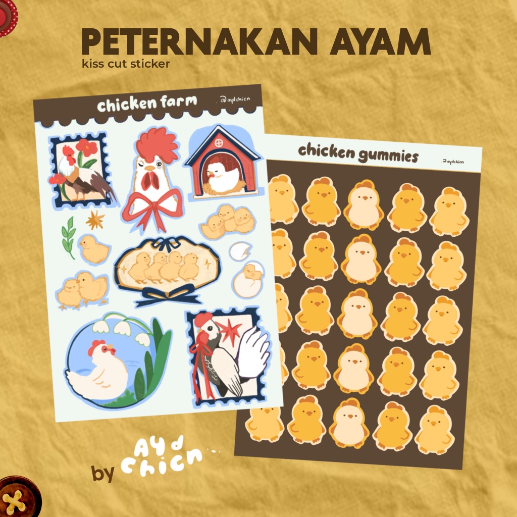 

Chicken Gummies Chicken Farm Sticker Sheet Stiker Ayam Original Merch by aydchicn