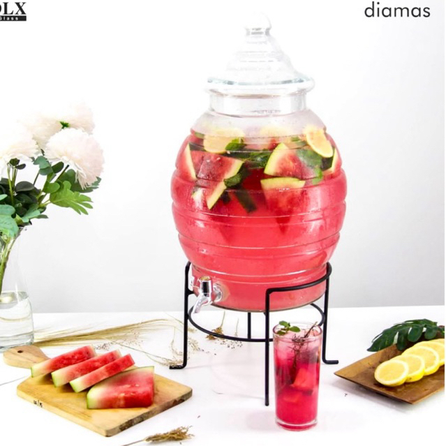 Galon dispenser kaca Honey  (12 ltr)+ kaki besi