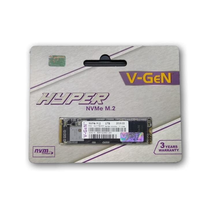 SSD V-GEN NVME 1TB GEN3 HYPER M.2 NVMe PCle - SSD VGEN NVMe - SSD