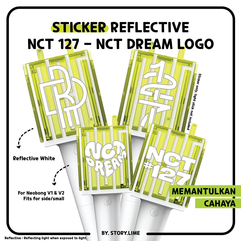 Sticker NCT 127, NCT Dream Logo Deco Reflective Kpop Decal for NEOBONG/ Lighstick By. STORY.LIME