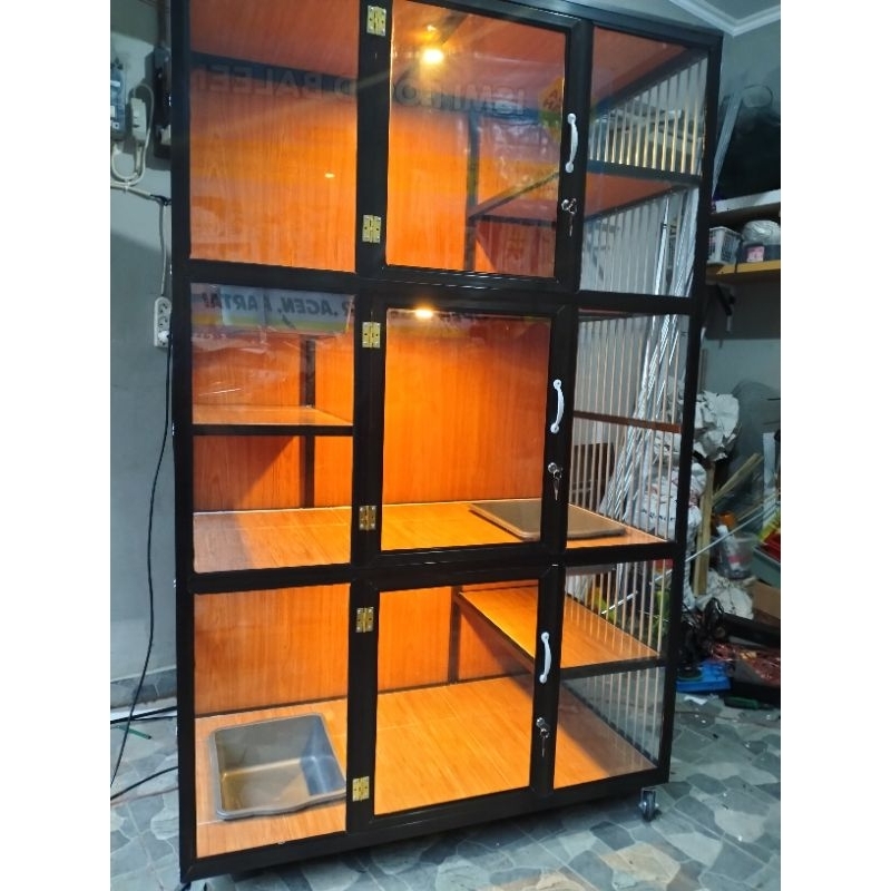 kandang kucing alumunium 3 tingkat