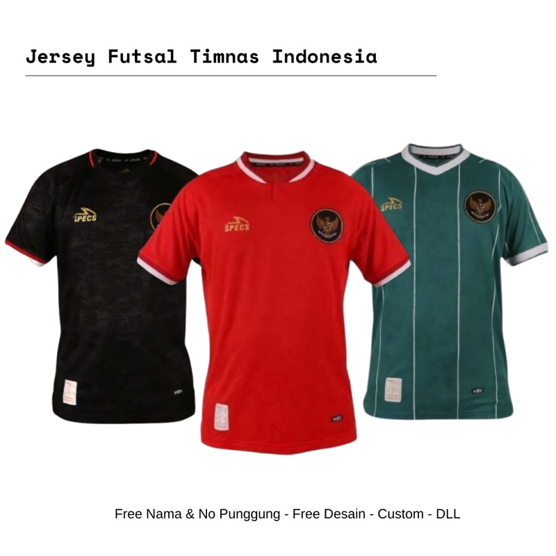Baju Kaos Jersey Futsal / Sepak Bola Timnas Indonesia Free Nama & No Punggung, Desain, Custom, DLL, 