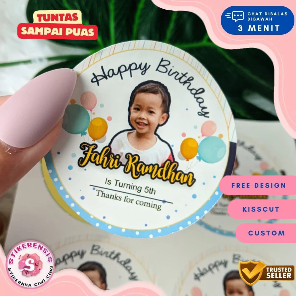 

Stiker Bulat Ulang Tahun Anak Sticker Ultah Free Design Template Birthday Sticker Stikerensis Chromo
