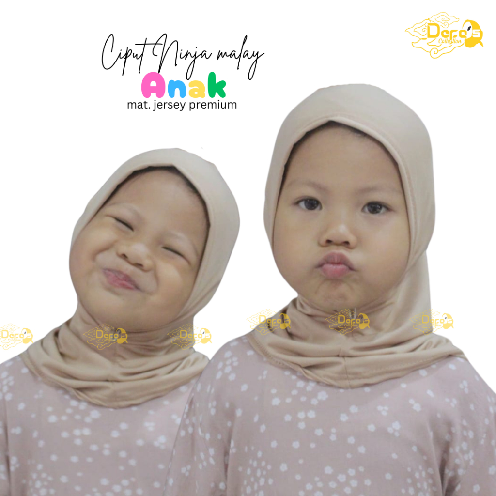 Defa Ciput dalaman kerudung ninja anak perempuan umur 2,3,4,5,6,7 tahun tk masuk sd model malay inst