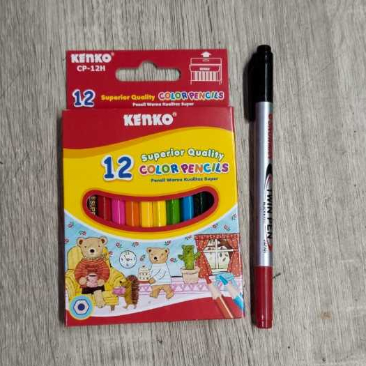 

Pensil warna / kelir kayu/ pensil mewarnai kenko 12 warna pendek