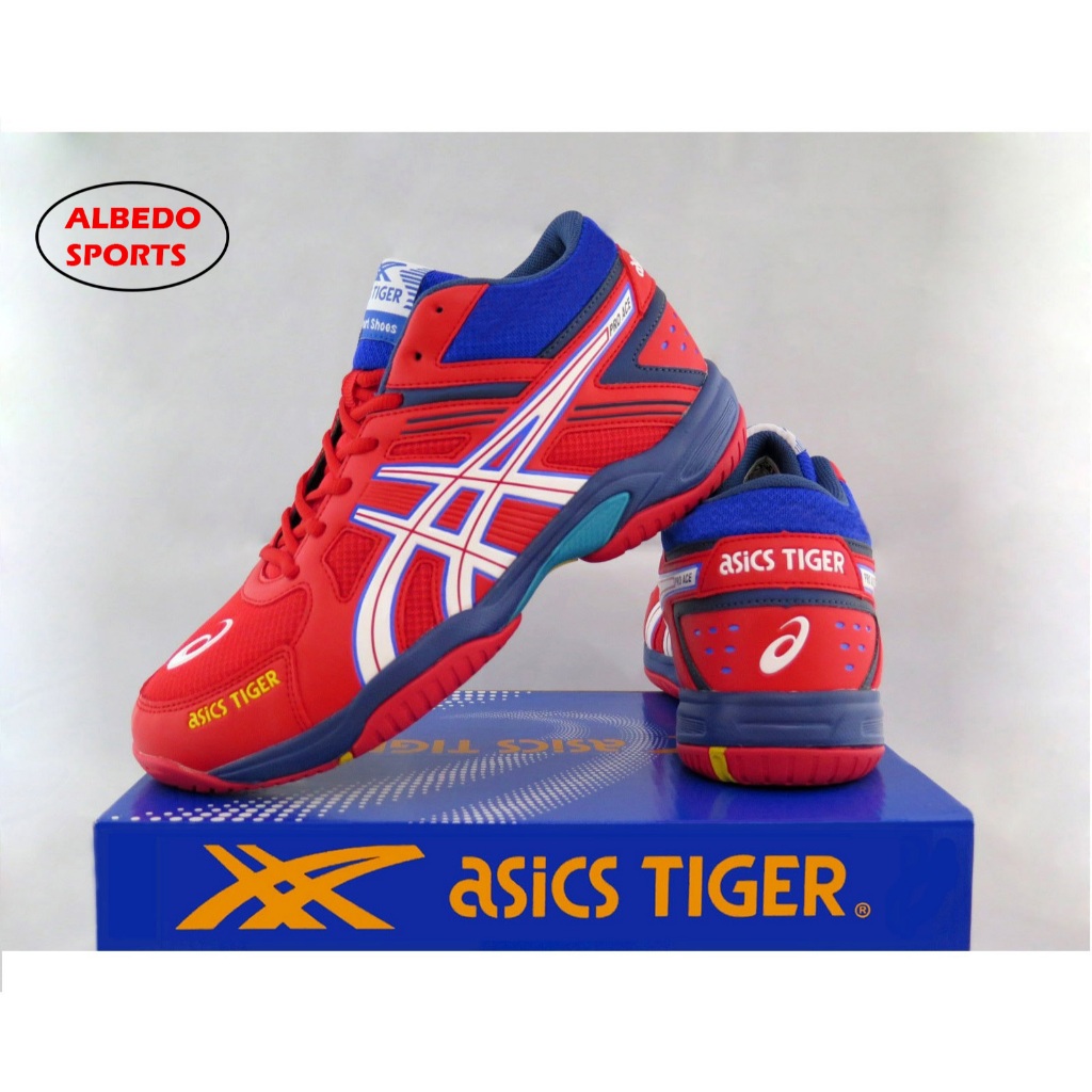 new [diskon obral] sepatu tenis asics tiger model pr.ace mid ori indo tennis
