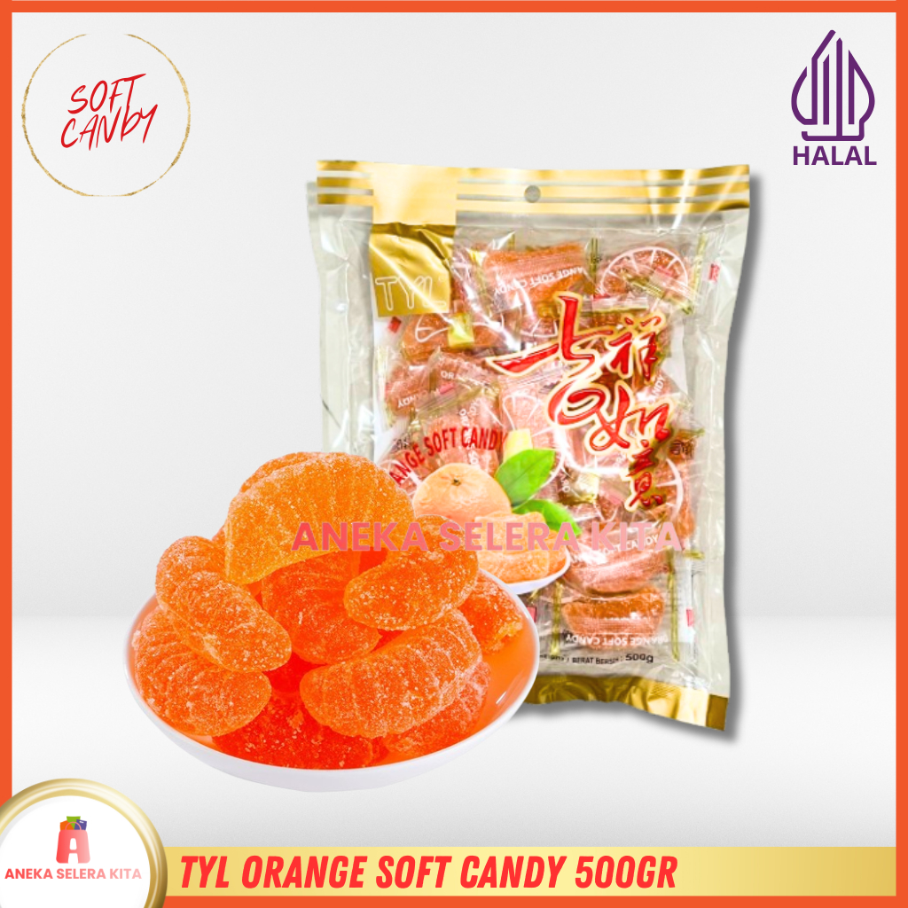 

TYL Orange Soft Candy / Permen Lunak Rasa Dan Bentuk Jeruk 500gr