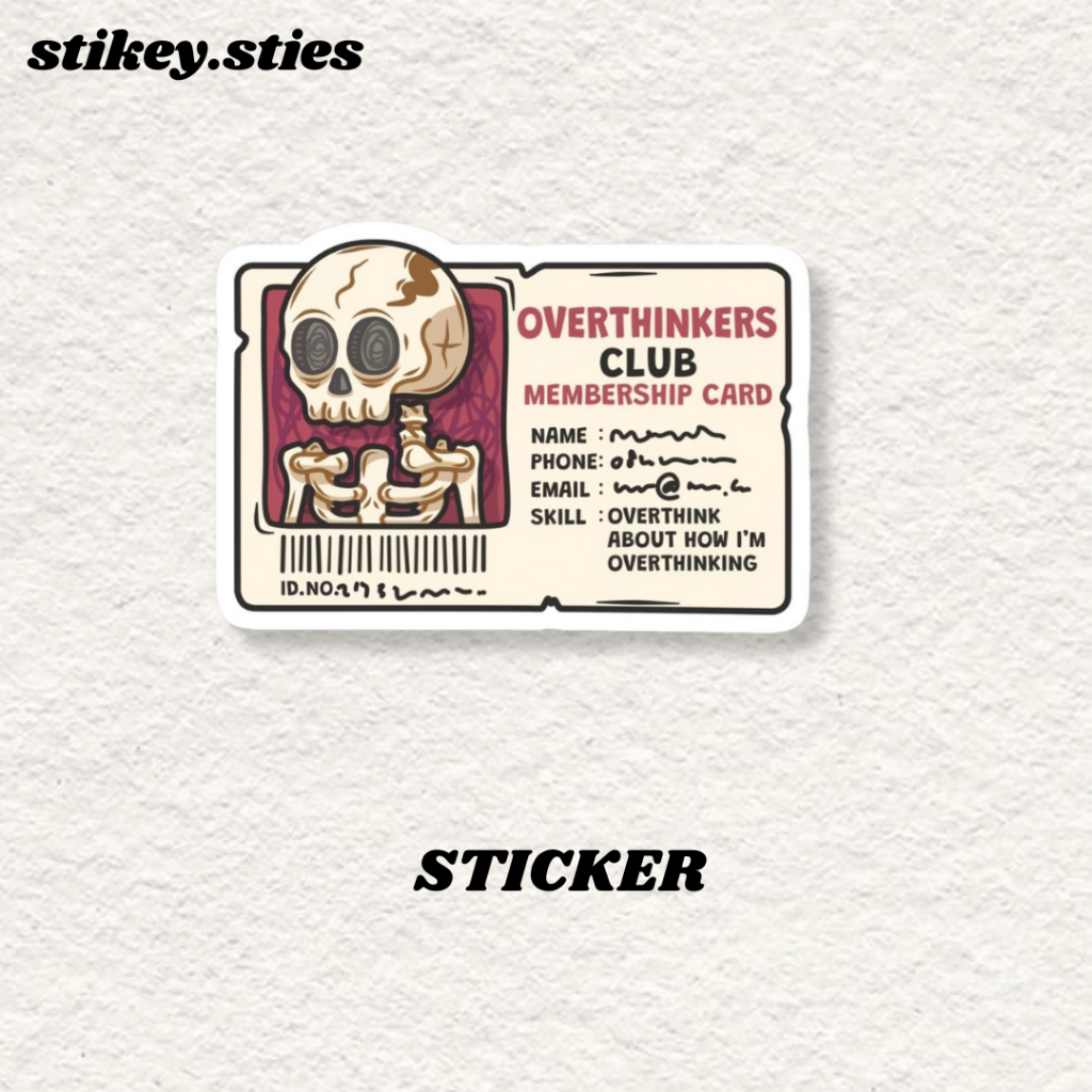 

STICKER OVERTHINKERS CARD AESTHETIC BRAND ANTI AIR VINYL / STIKER HELM LAPTOP HP MOTOR TUMBLR TAS KOPER