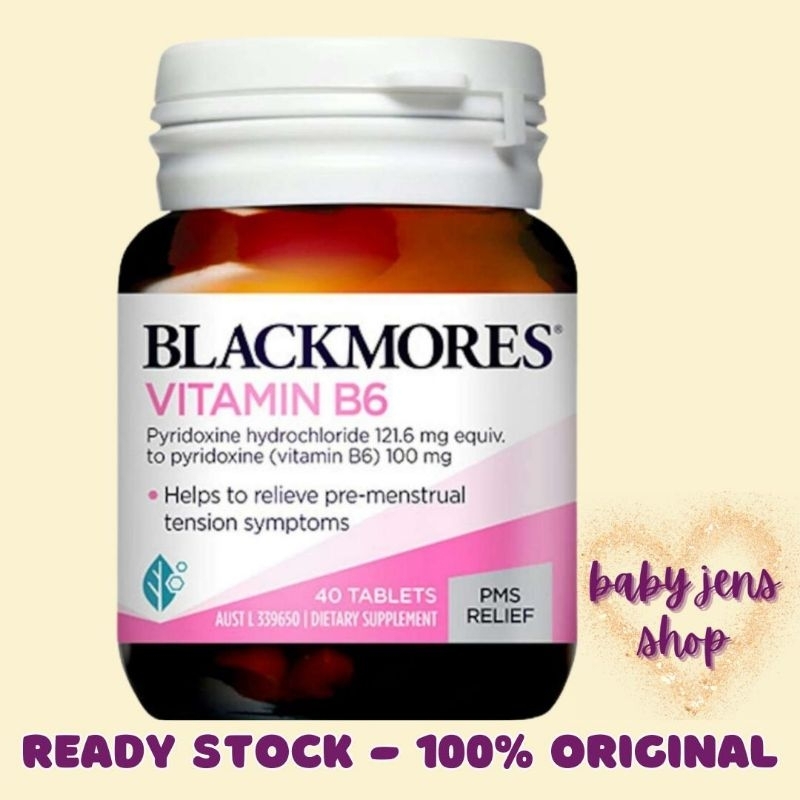 Blackmores Vitamin B6 100 mg Women Health 40 Tablets Mengurangi Gejala PMS