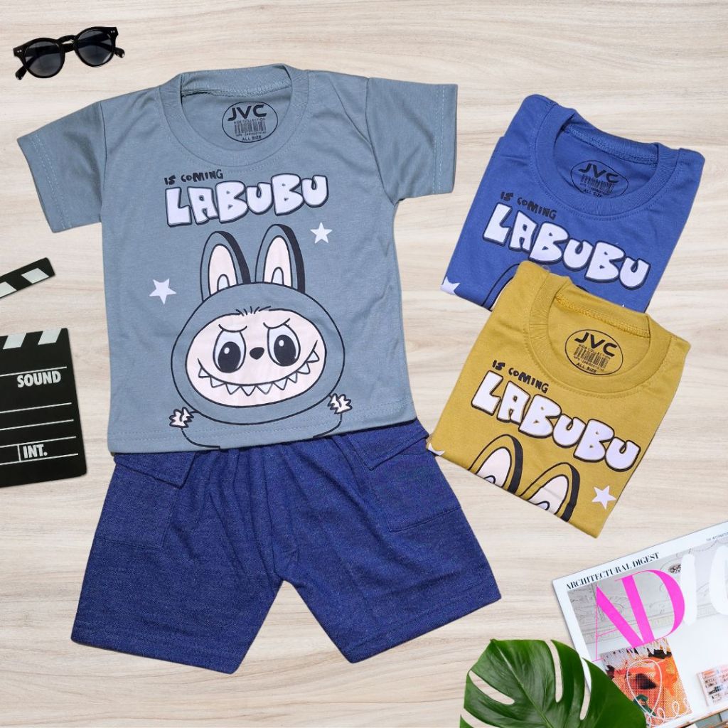 SETELAN ANAK LAKI-LAKI 0-12 BULAN JVC KIDS MOTIF LABUBU