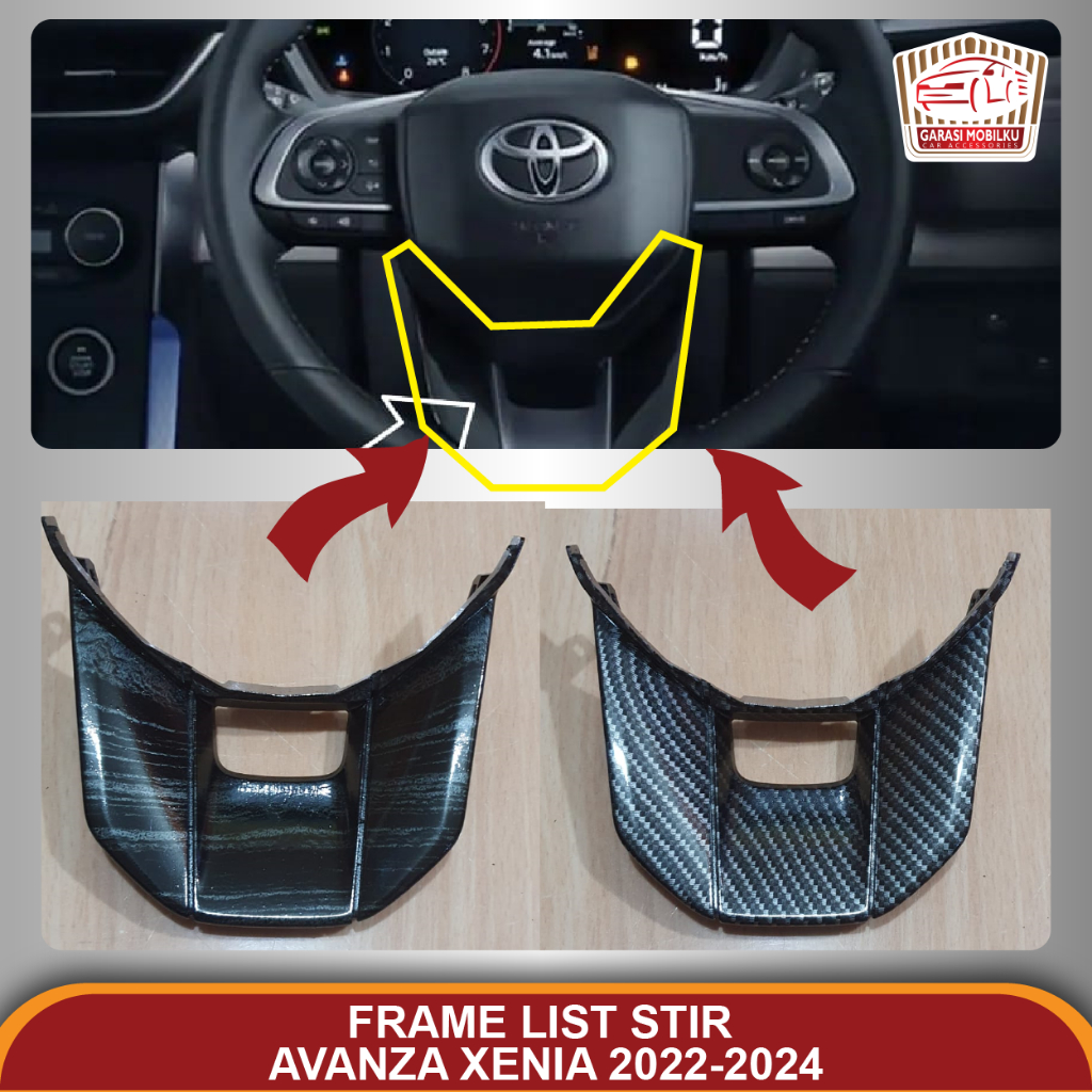 Frame List Stir Setir Avanza Xenia 2022-2024 Carbon Wood
