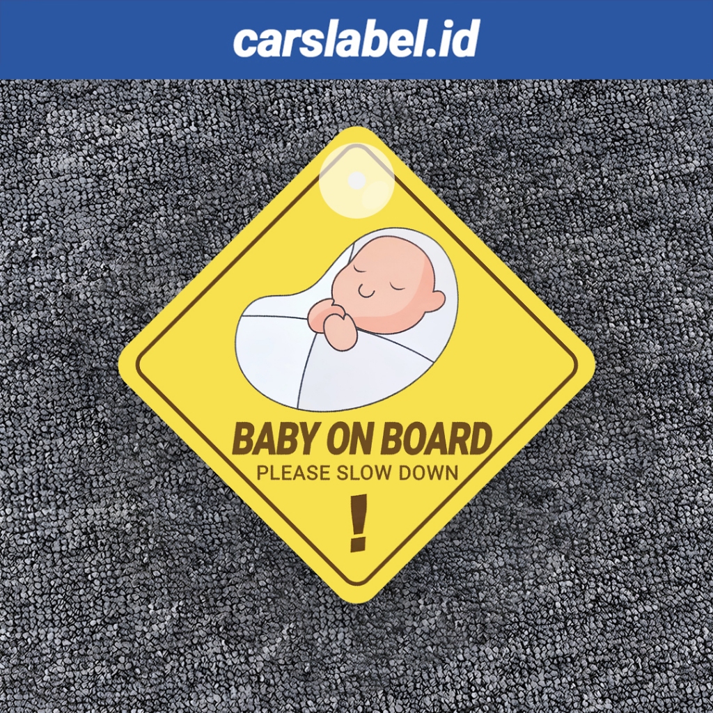 BABY ON BOARD Car Sign Board Tempelan Dalam Kaca Mobil