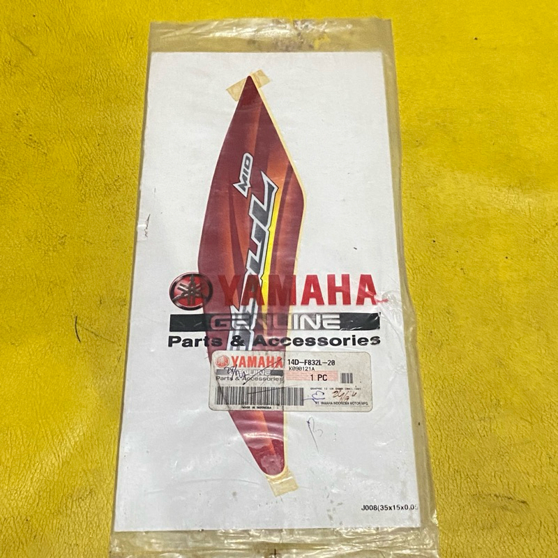 striping stiker bagian Body depan KIRI Yamaha mio soul 2007 2008 Merah original YGP 14D-F832L-20
