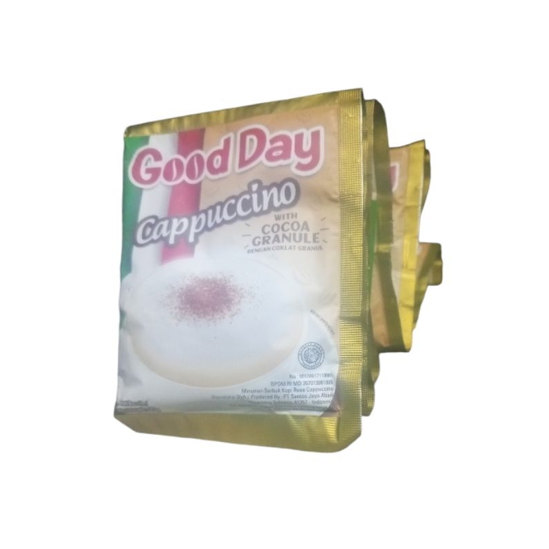 

Kopi GOOD DAY Cappuccino with COCOA GRANULE || 3 in 1 || 1 ranceng isi 10 pcs
