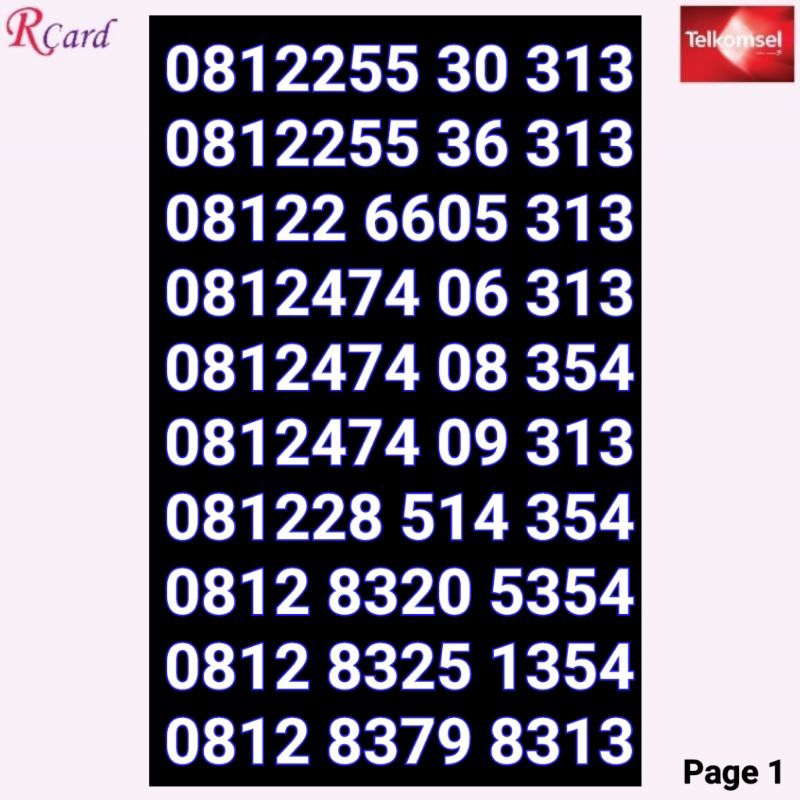Perdana Nomor Cantik Simpati Telkomsel 313 354 IV