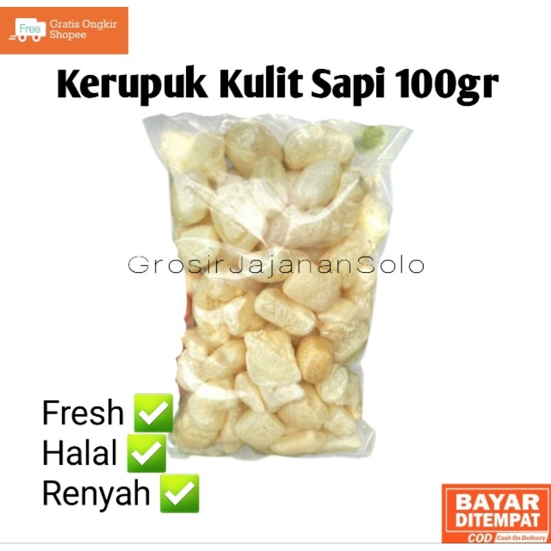 

Dorokdok Berat ± 100gr / Kerupuk Kulit Sapi Asli Solo