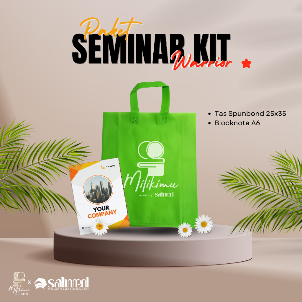 

Notebook A6, Tas Spunbond, Paket Seminar Kit Custom Murah Mantap | Minimal 50pcs | Warrior 1