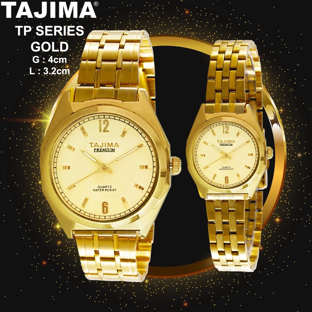 KODE Q93X TAJIMA Jam Tangan Analog Couple Premium Gold Stainless Steel Water Resist 3 ATM Watch