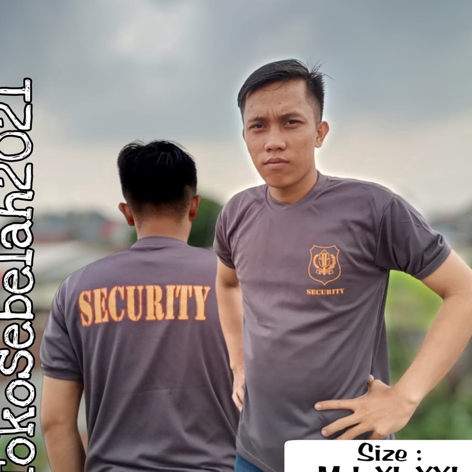 Security Satpam Kaos Security Terbaru Kaos Dalaman Satpam Coklat  Baju Kaos Satpam Terbaru Lengan Pe