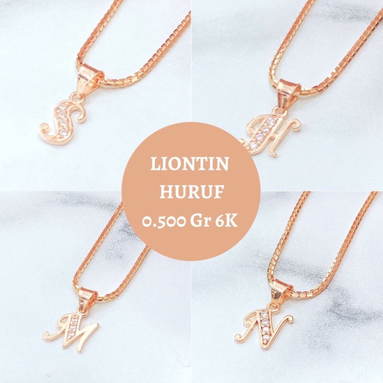 KODE X22H Liontin Emas Huruf 5 Gr