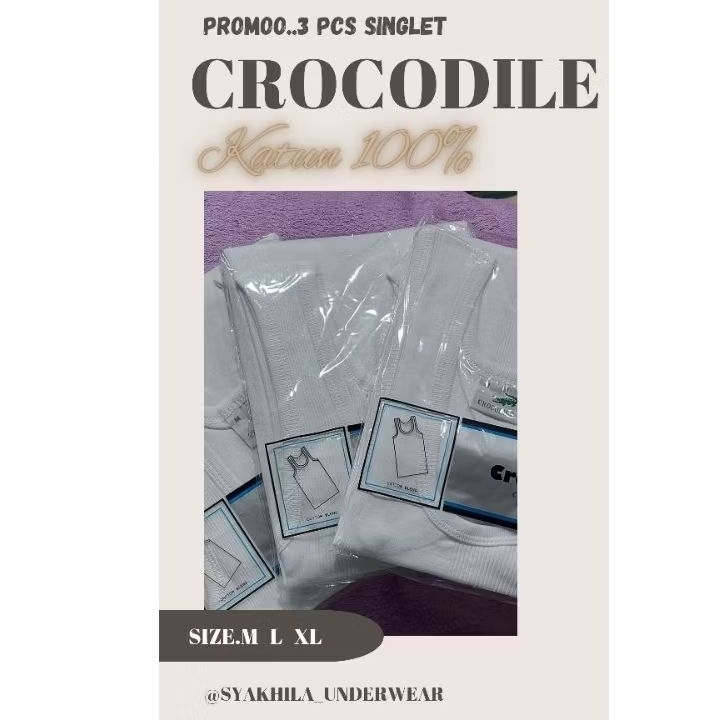 SingLet CROCODILE Pria | Kaos Dalam Pria Crocodile | Singlet Pria | Tenk Top Pria