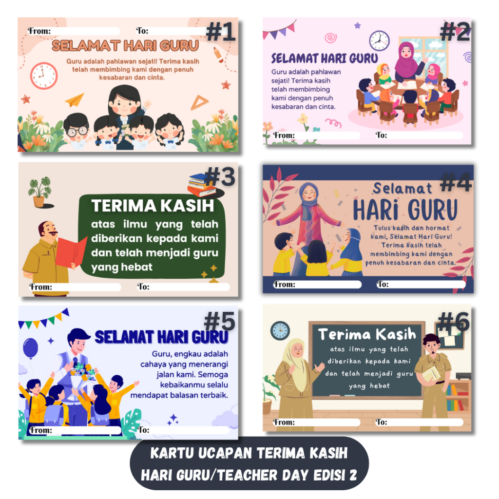 Kartu Ucapan Terima Kasih Selamat Hari Guru Teacher Day EDISI 2 | Thank You Card Hari Guru Teacher D