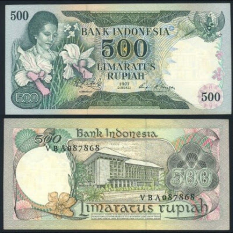 uang kuno 500 bunga bangkai 1977 asli